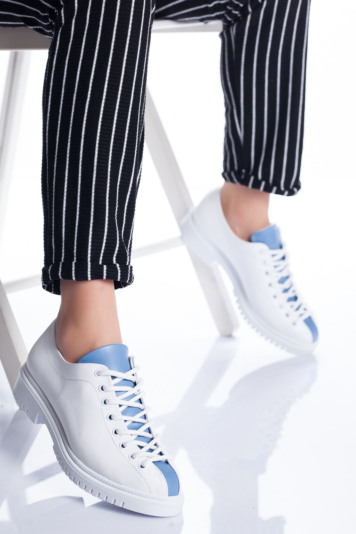 Tamara Ayakkabı Beyaz-Mavi