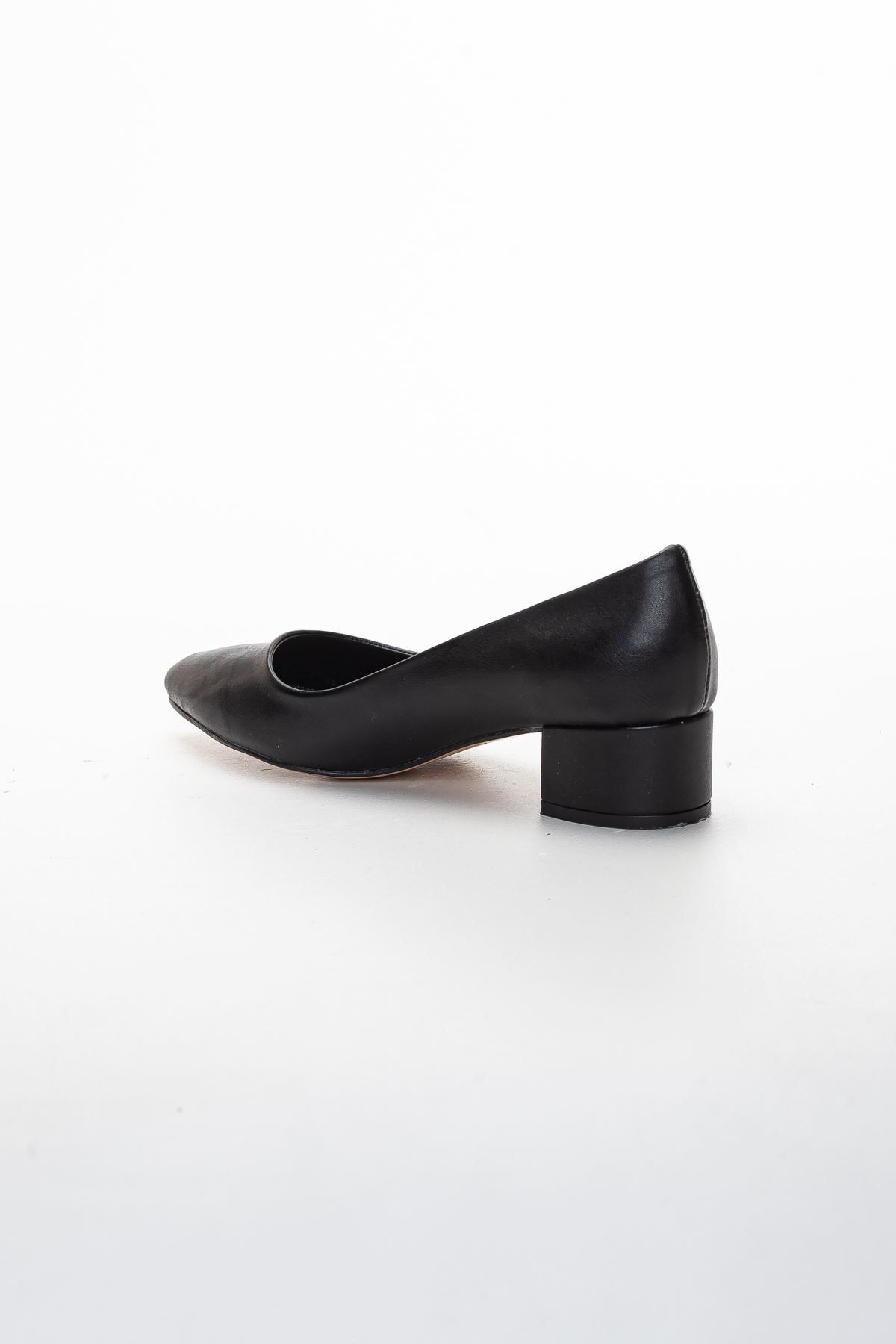 London Kadın Kısa Topuklu Ayakkabı SİYAH CİLT