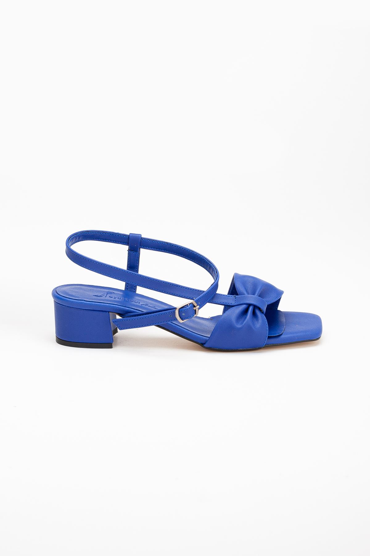 Nora Kadın Arkası Açık Topuklu Ayakkabı Mavi Cilt
